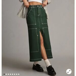 Pilcro (Anthropologie) Dark Green Maxi Skirt
